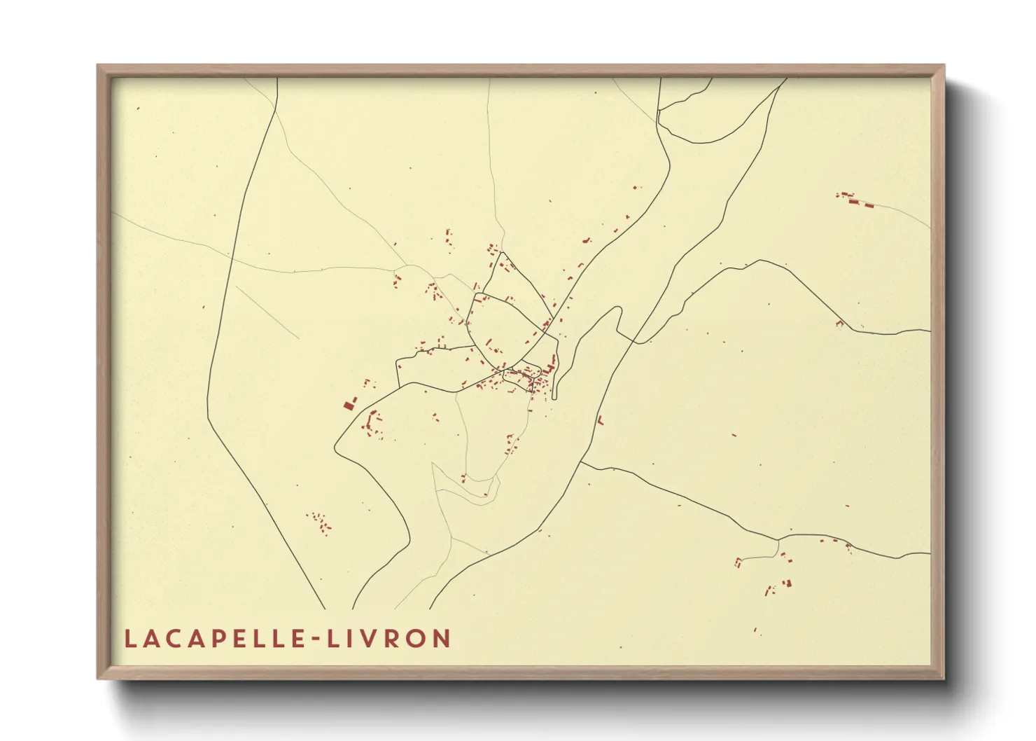 Une affiche de carte sur Lacapelle-Livron