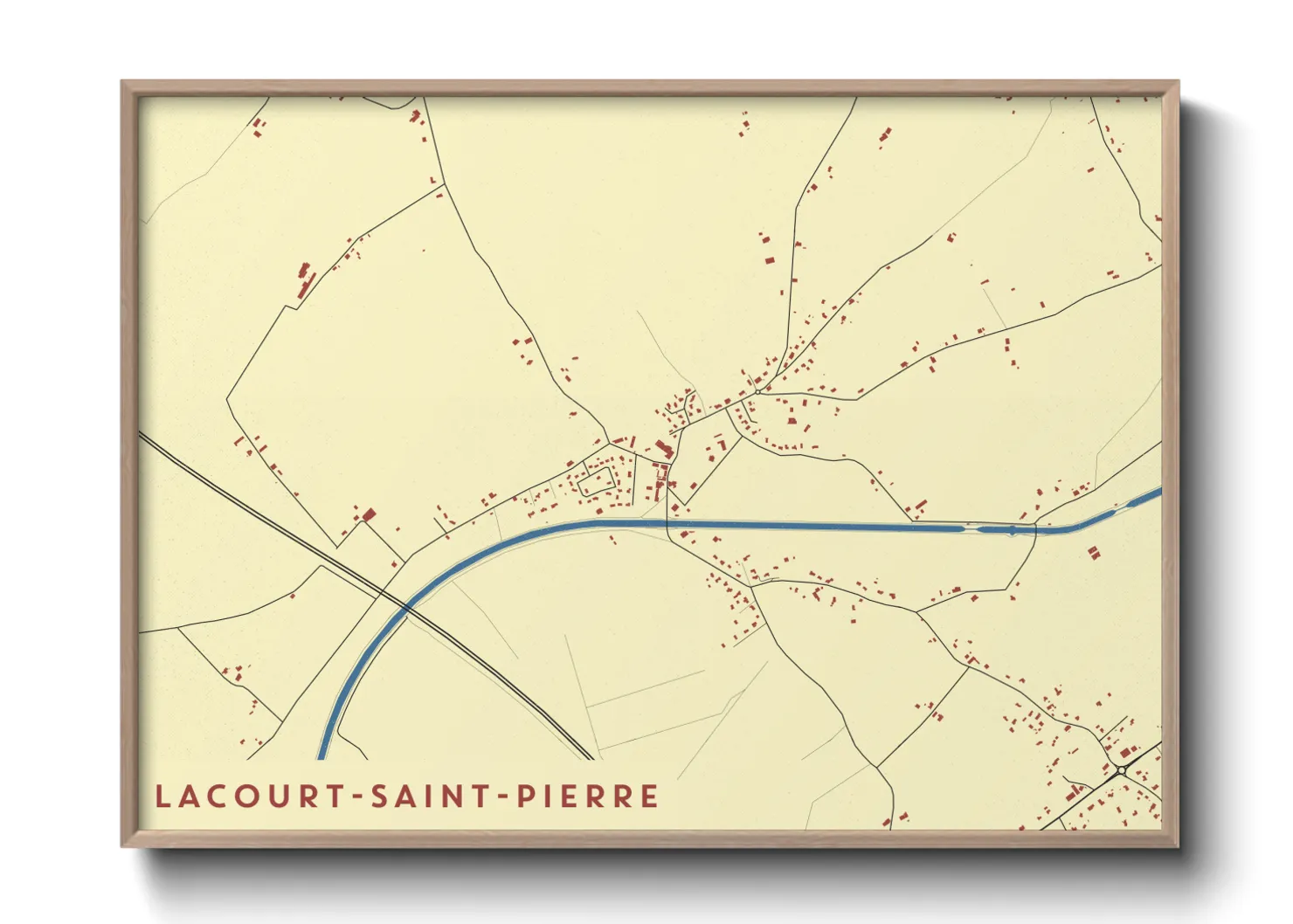 Une affiche de carte sur Lacourt-Saint-Pierre