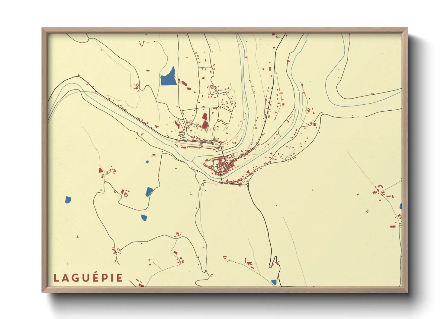 Une affiche de carte sur Laguépie
