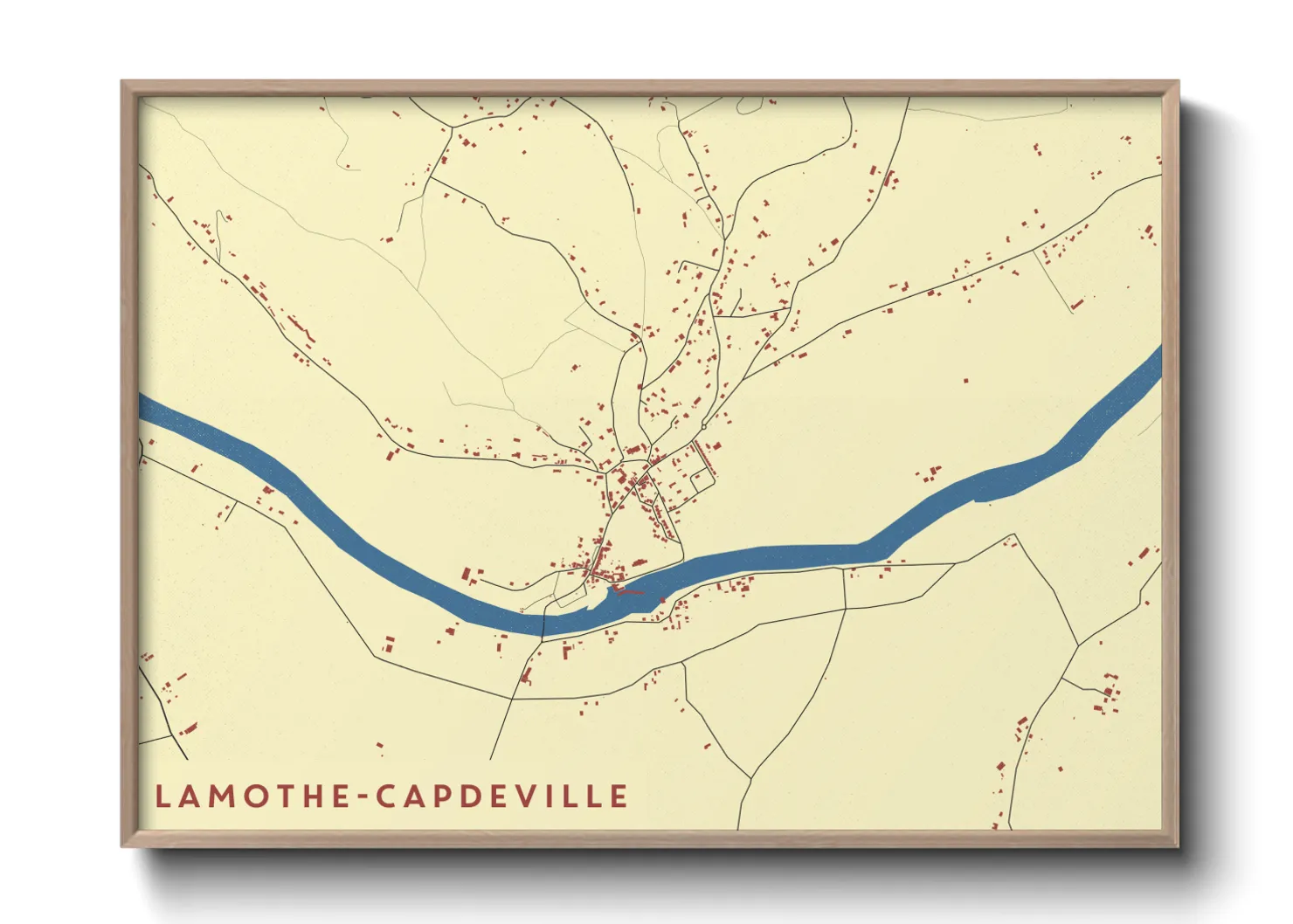 Une affiche de carte sur Lamothe-Capdeville