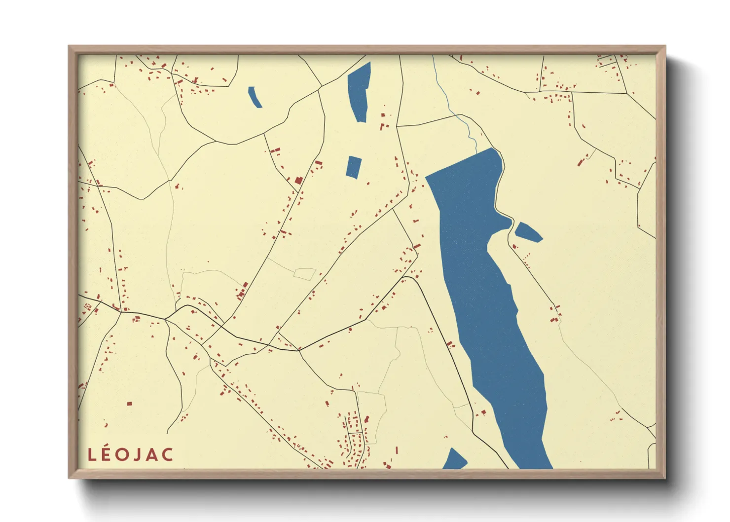 Une affiche de carte sur Léojac