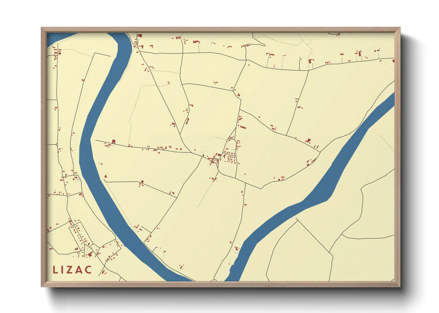 Une affiche de carte sur Lizac