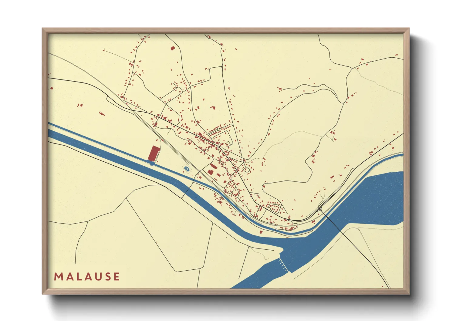Une affiche de carte sur Malause