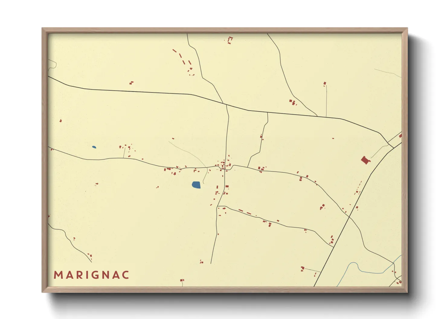 Une affiche de carte sur Marignac