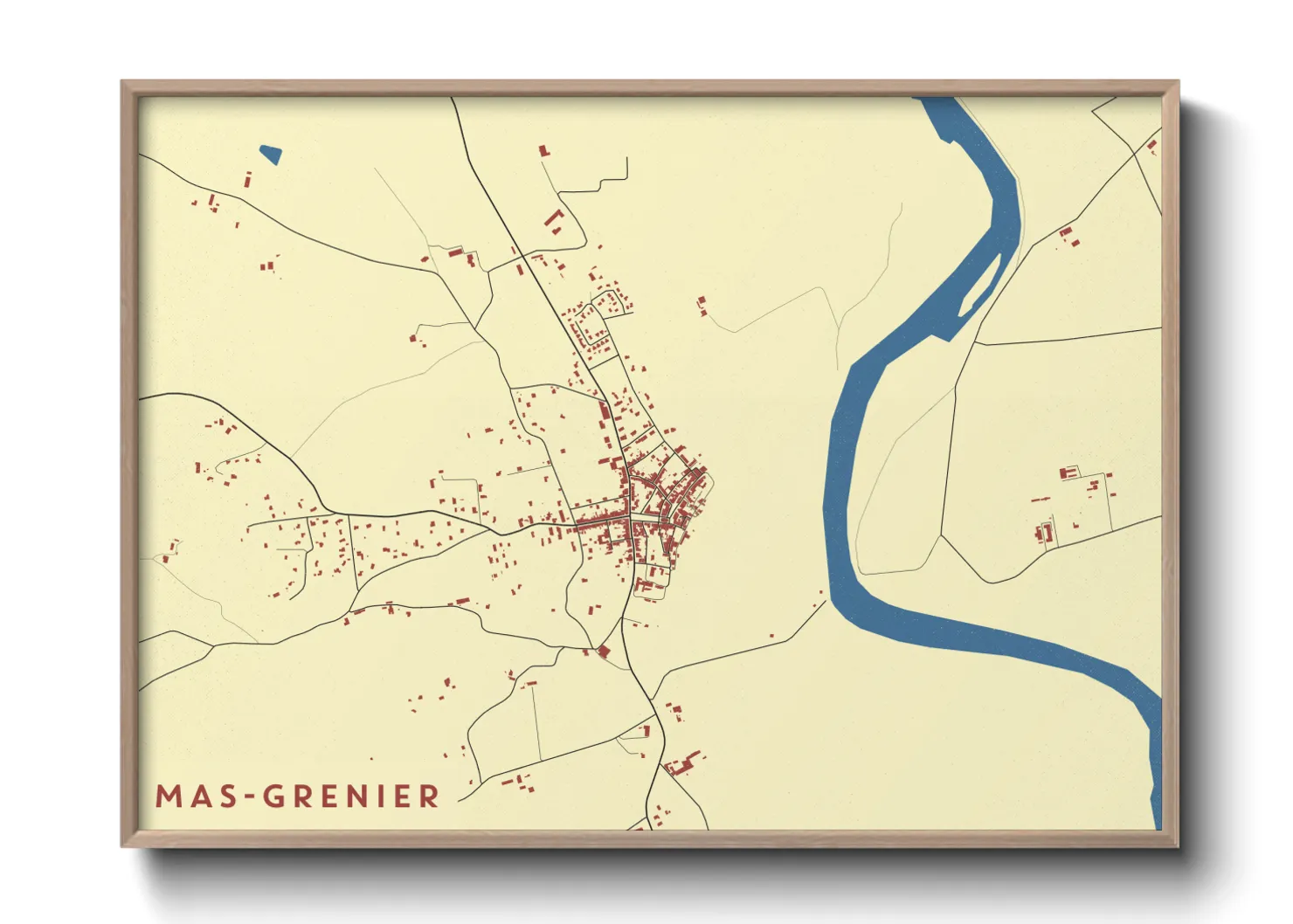 Une affiche de carte sur Mas-Grenier