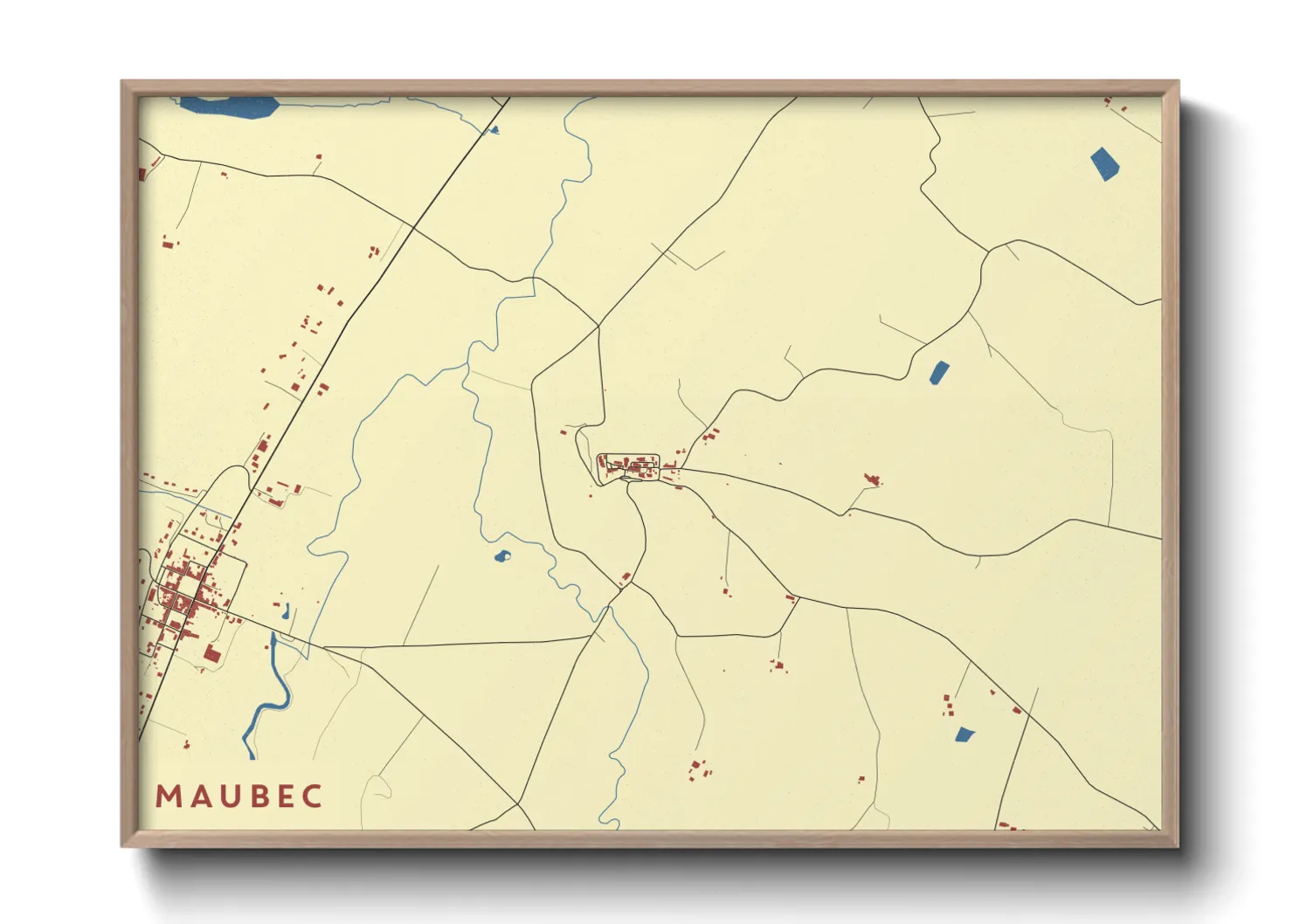 Une affiche de carte sur Maubec