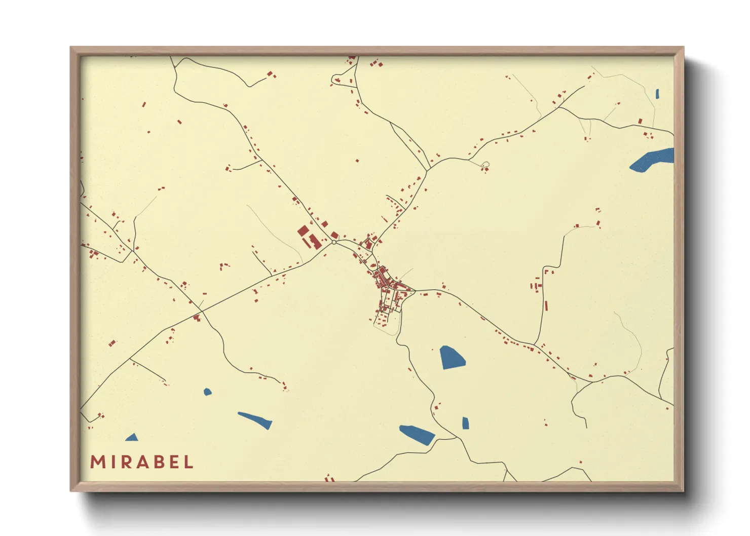 Une affiche de carte sur Mirabel