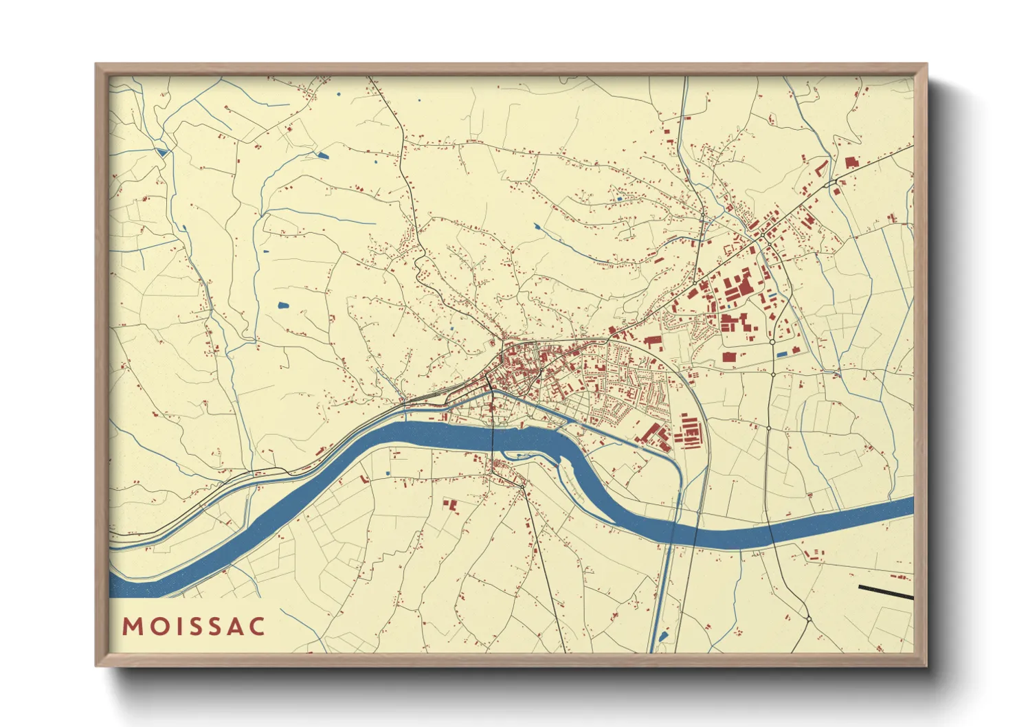 Une affiche de carte sur Moissac