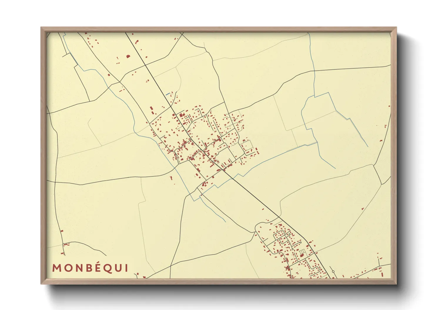 Une affiche de carte sur Monbéqui