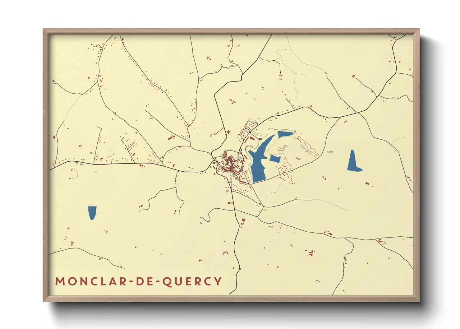 Une affiche de carte sur Monclar-de-Quercy