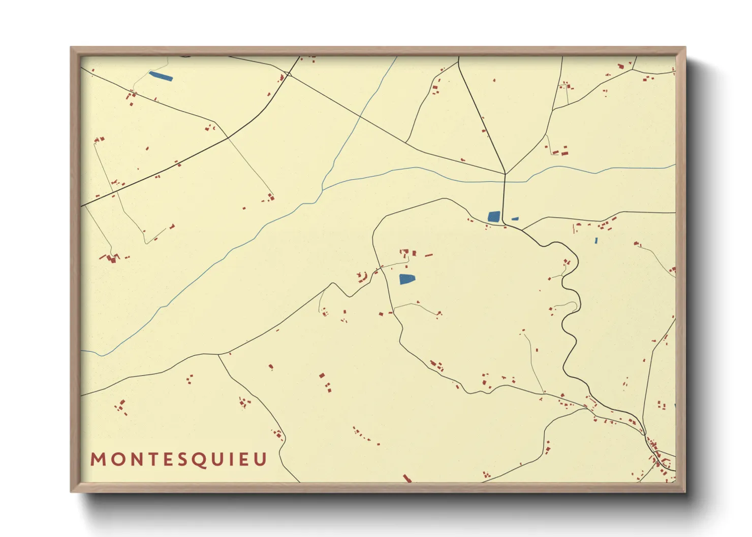 Une affiche de carte sur Montesquieu