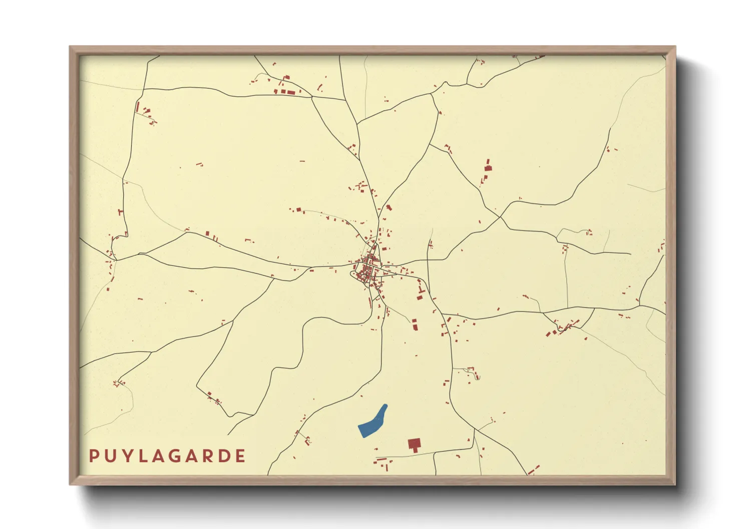 Une affiche de carte sur Puylagarde