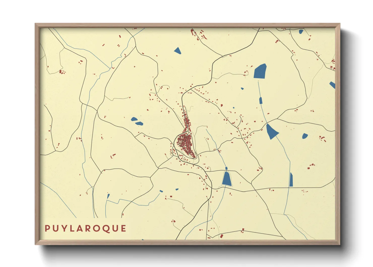 Une affiche de carte sur Puylaroque