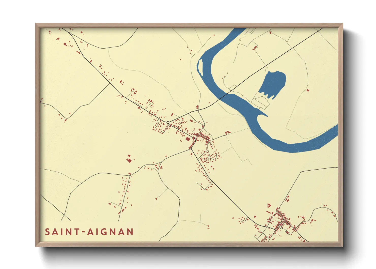 Une affiche de carte sur Saint-Aignan