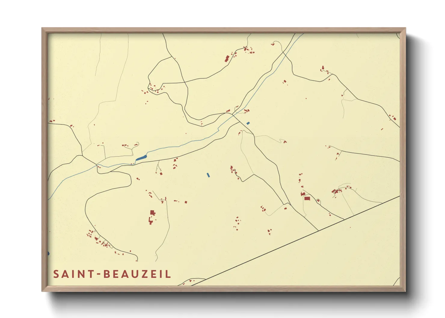 Une affiche de carte sur Saint-Beauzeil
