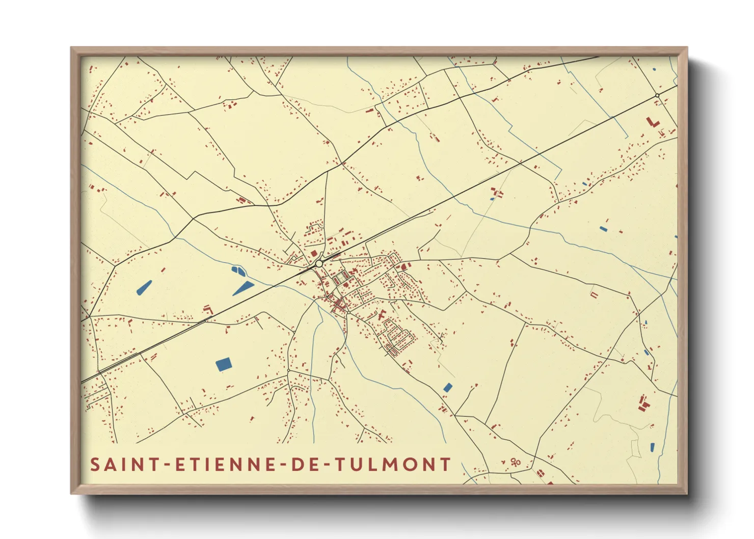 Une affiche de carte sur Saint-Etienne-de-Tulmont
