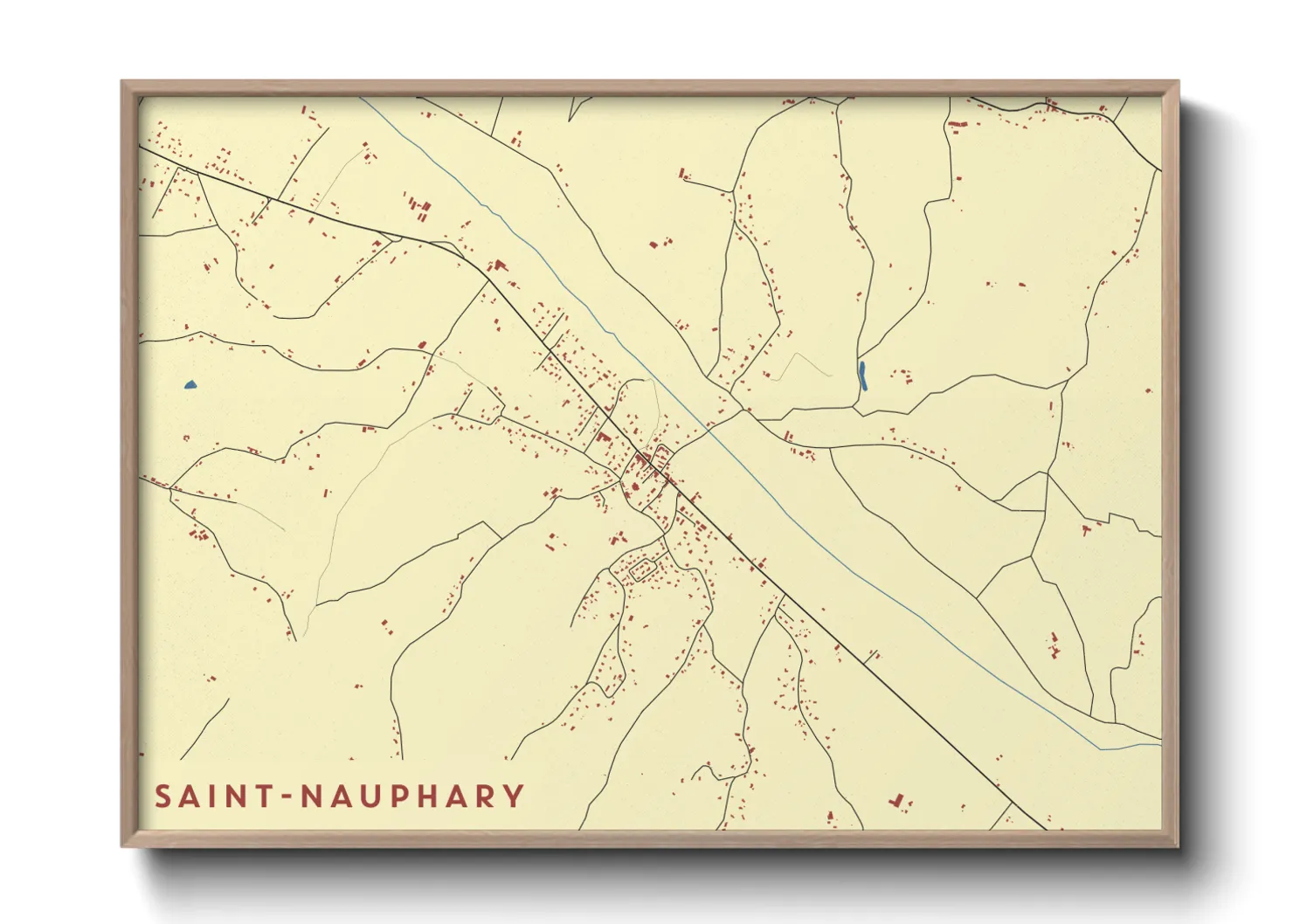 Une affiche de carte sur Saint-Nauphary
