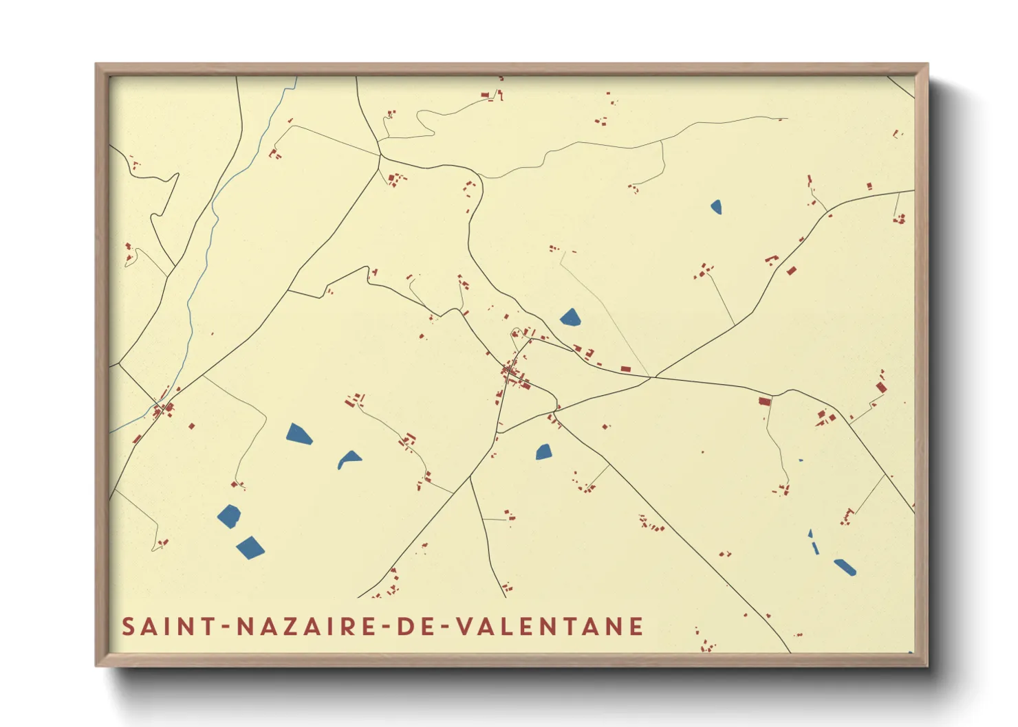 Une affiche de carte sur Saint-Nazaire-de-Valentane