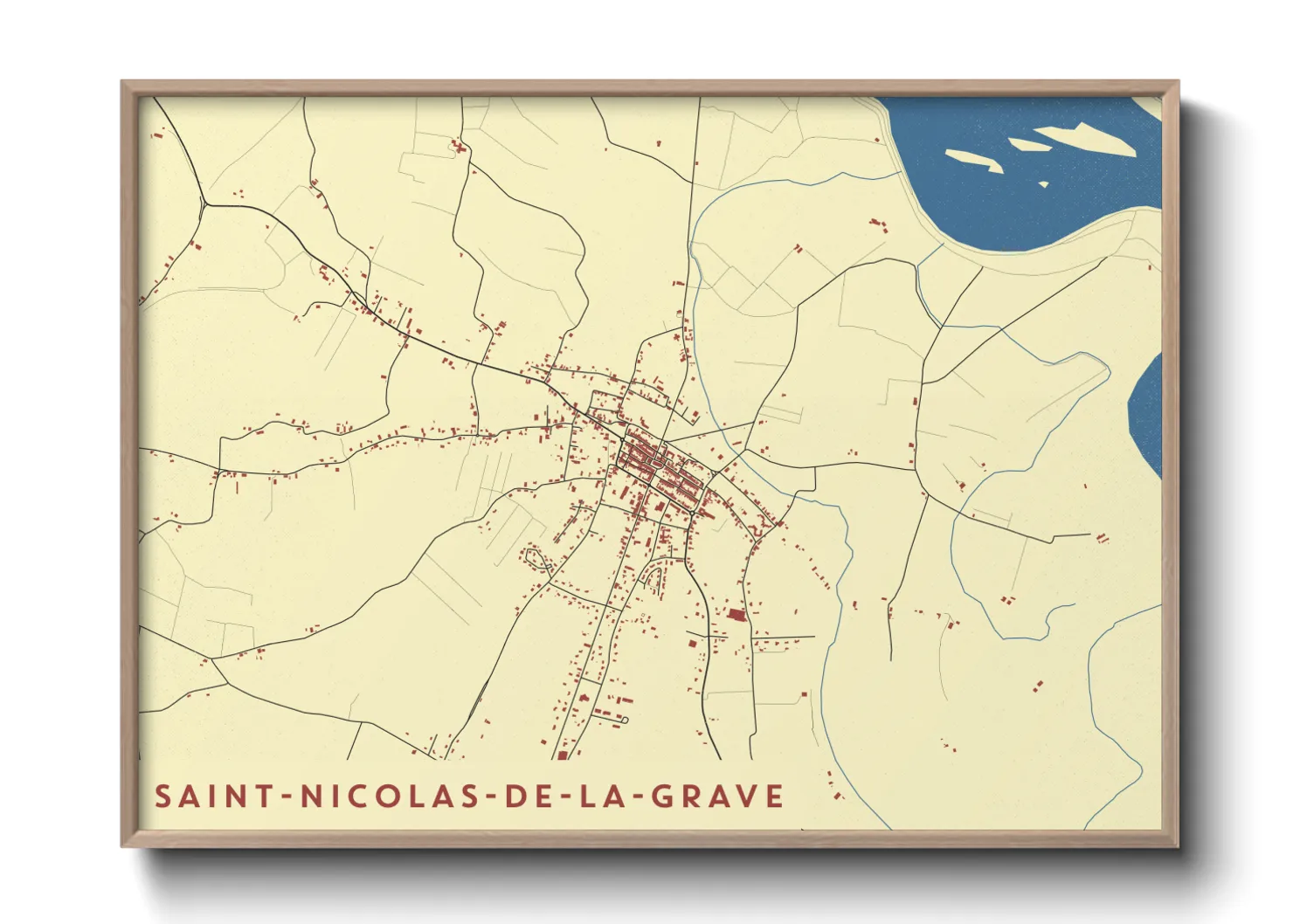 Une affiche de carte sur Saint-Nicolas-de-la-Grave