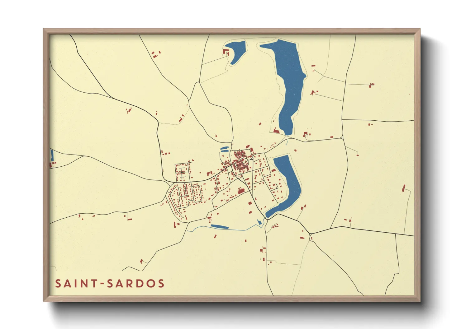 Une affiche de carte sur Saint-Sardos
