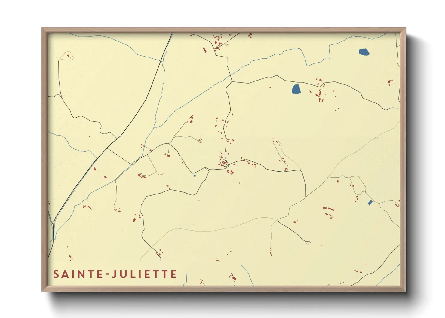 Une affiche de carte sur Sainte-Juliette