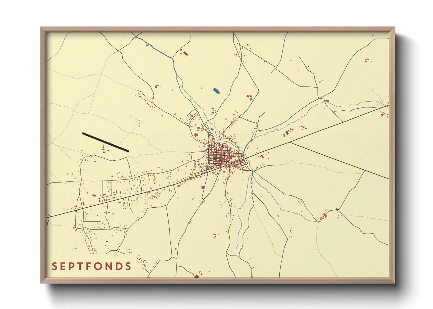 Une affiche de carte sur Septfonds