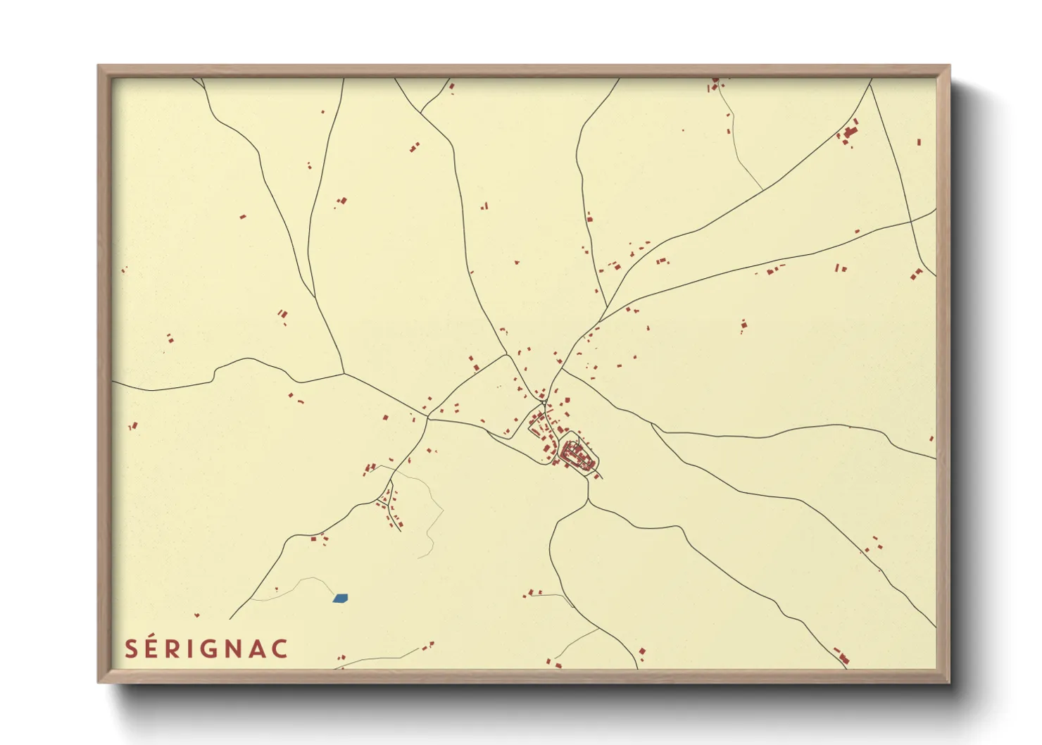 Une affiche de carte sur Sérignac