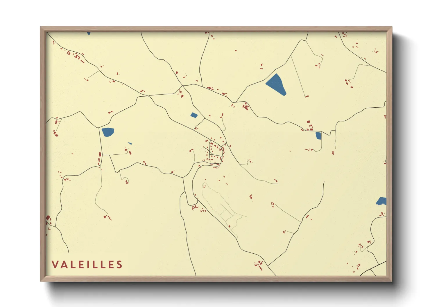 Une affiche de carte sur Valeilles