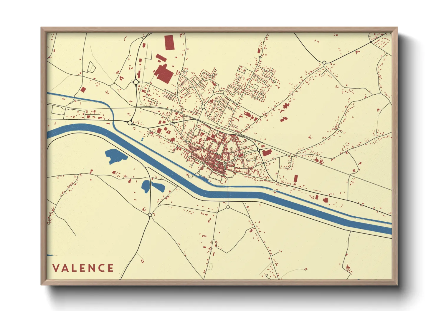 Une affiche de carte sur Valence