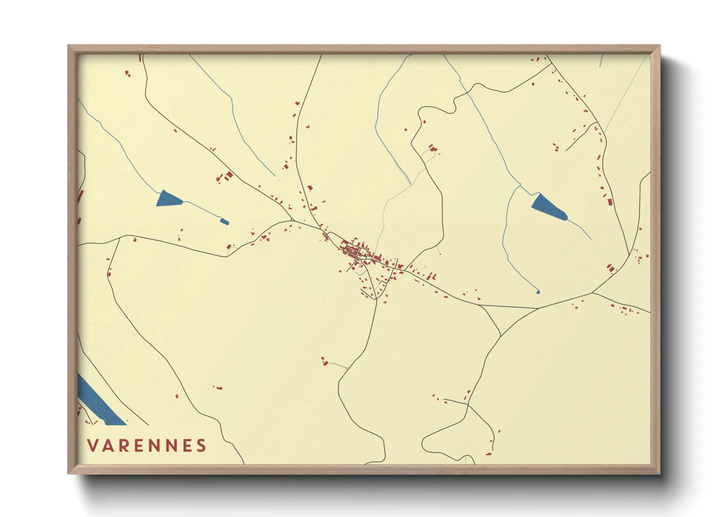 Une affiche de carte sur Varennes