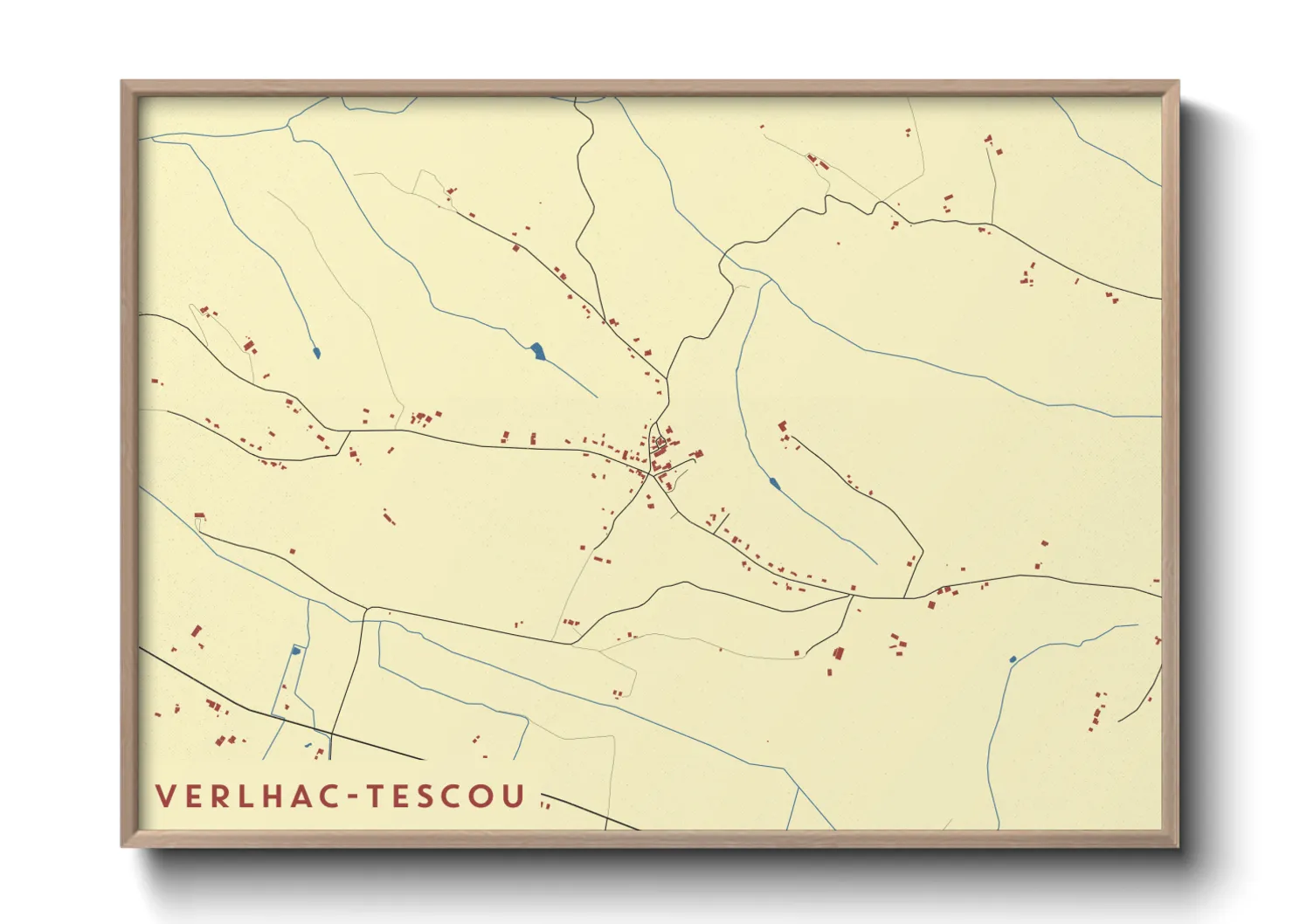 Une affiche de carte sur Verlhac-Tescou