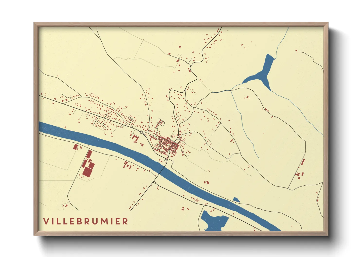 Une affiche de carte sur Villebrumier