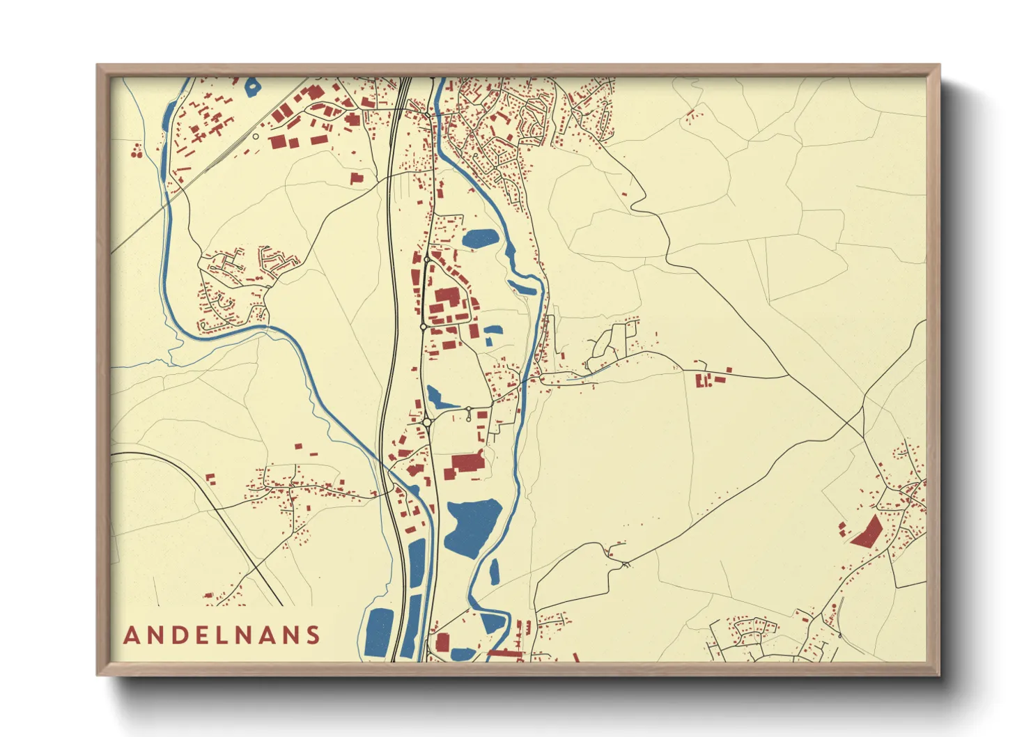 Une affiche de carte sur Andelnans