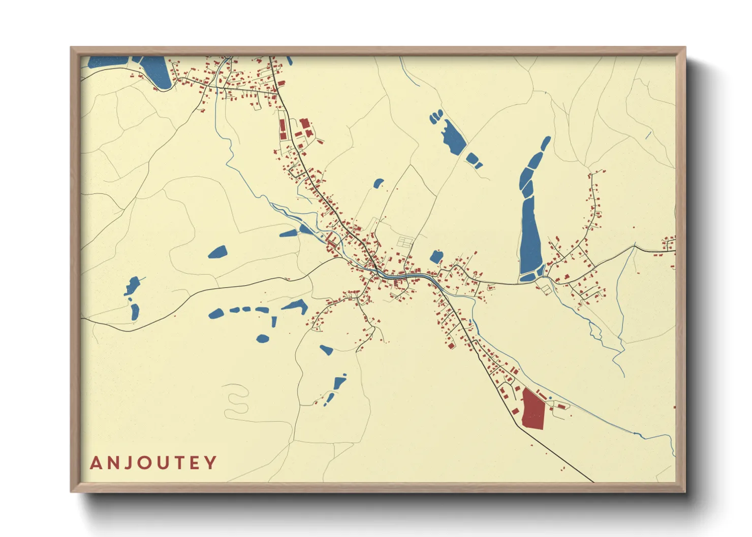 Une affiche de carte sur Anjoutey