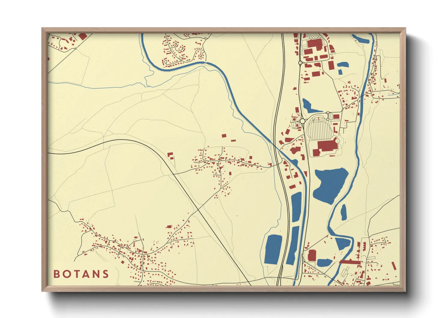 Une affiche de carte sur Botans