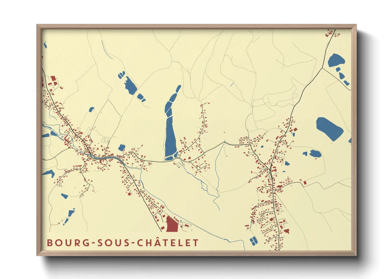 Une affiche de carte sur Bourg-sous-Châtelet