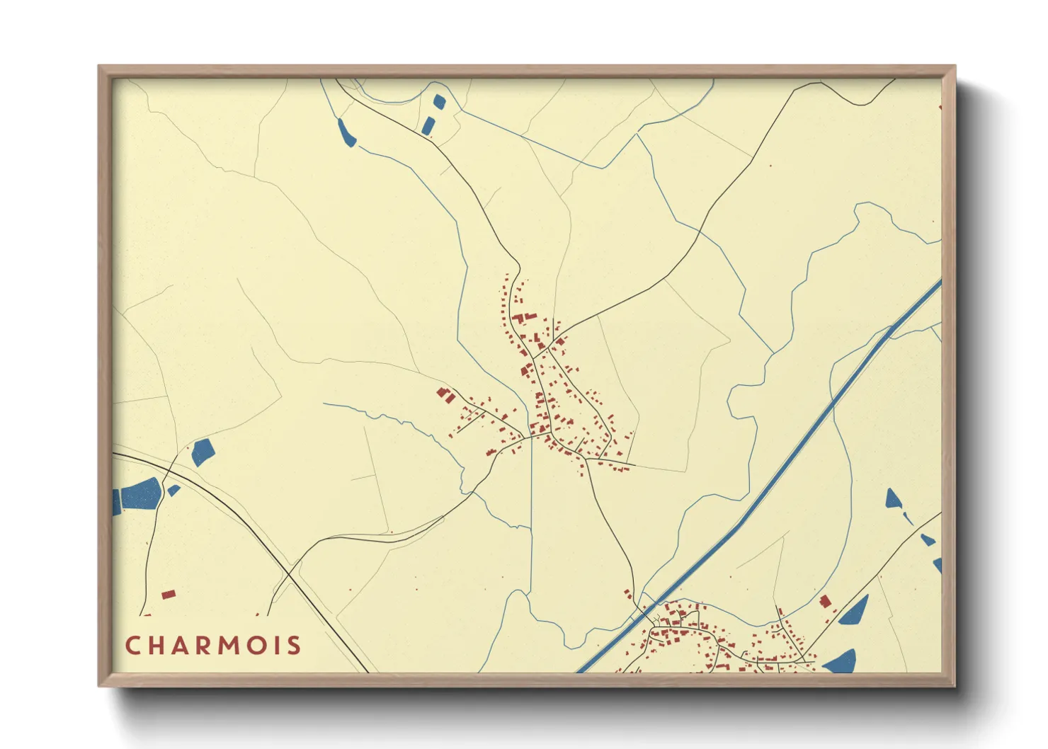 Une affiche de carte sur Charmois