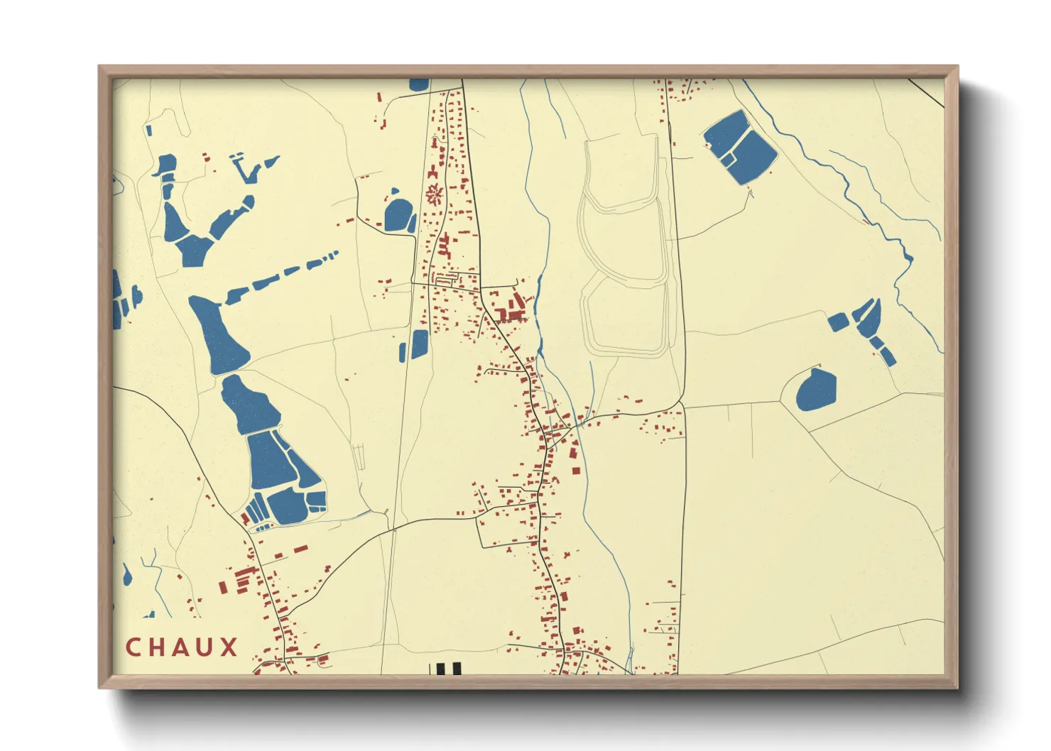 Une affiche de carte sur Chaux