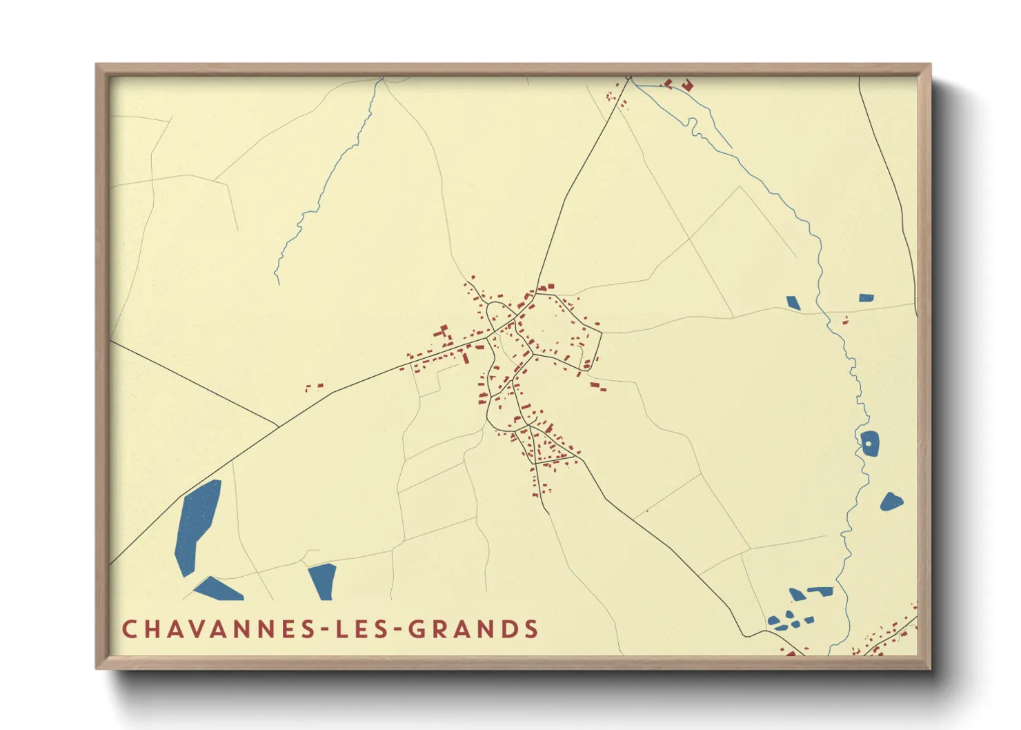 Une affiche de carte sur Chavannes-les-Grands