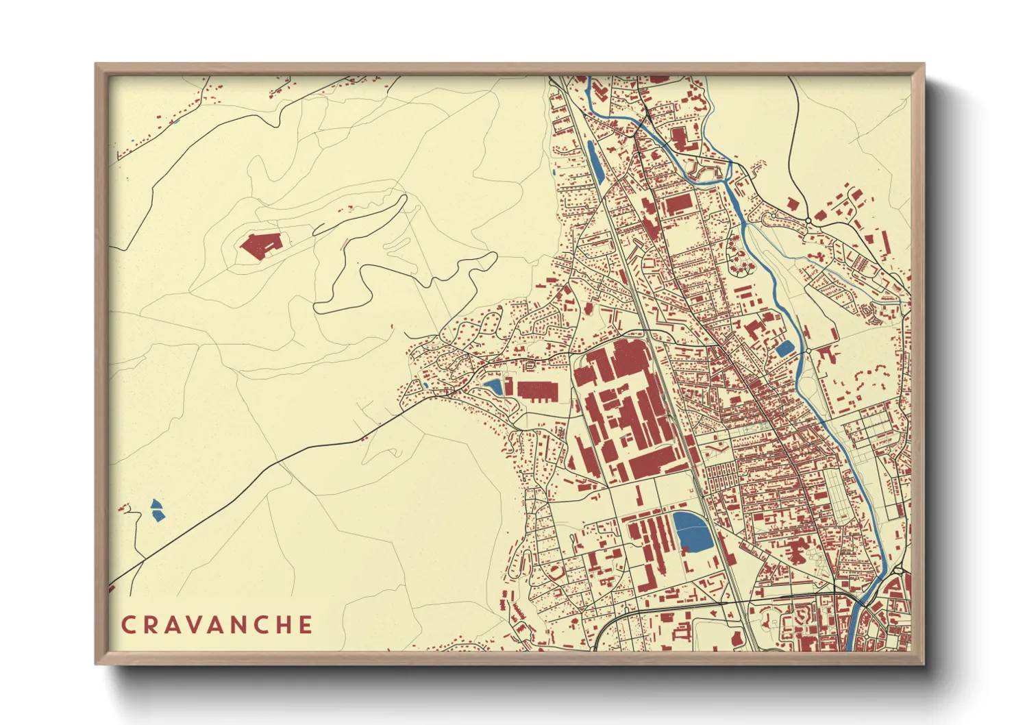 Une affiche de carte sur Cravanche