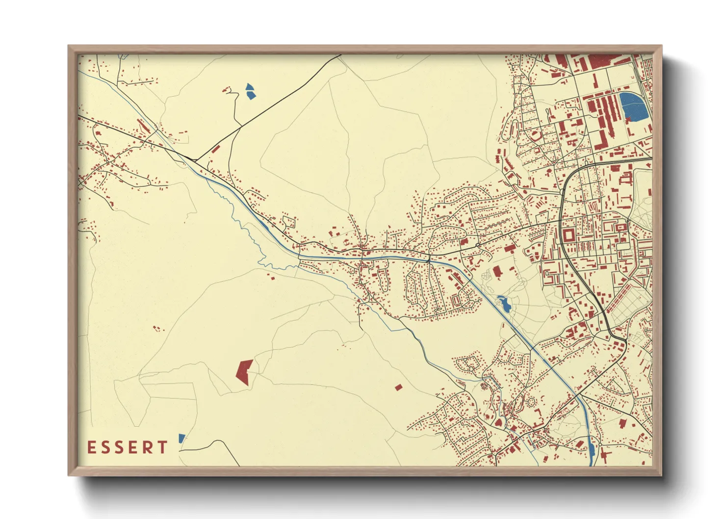 Une affiche de carte sur Essert