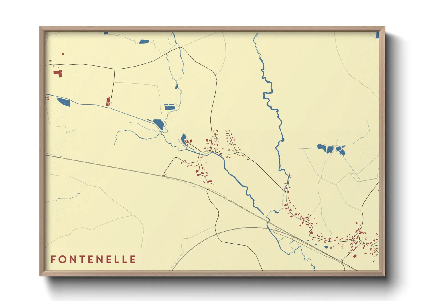 Une affiche de carte sur Fontenelle