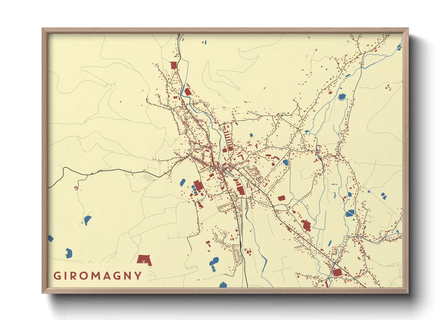 Une affiche de carte sur Giromagny