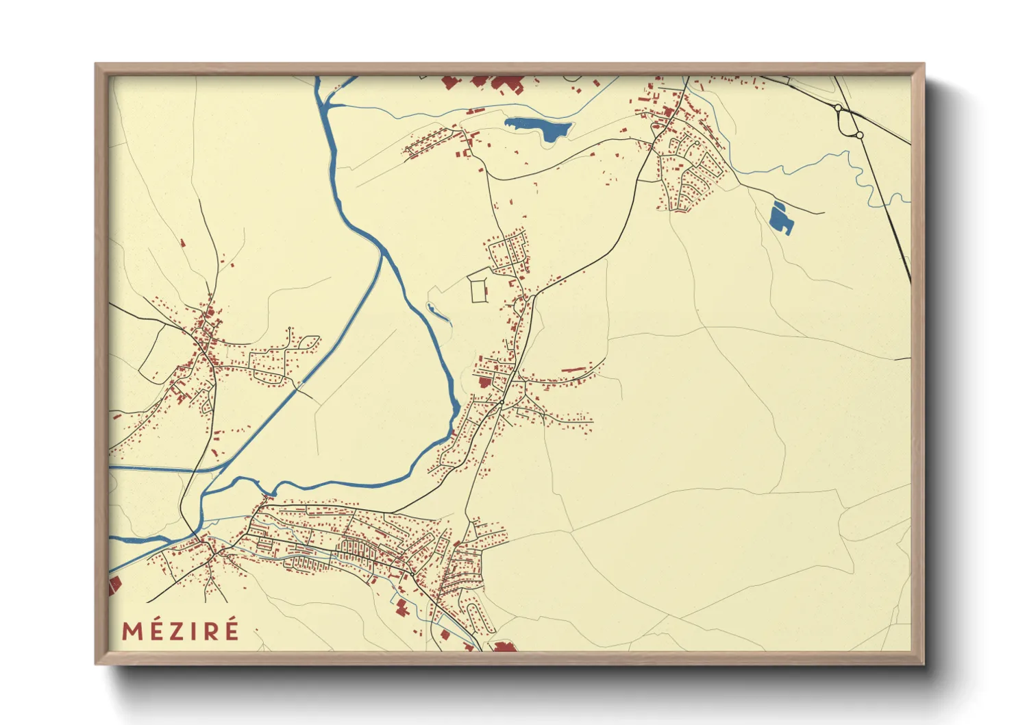 Une affiche de carte sur Méziré