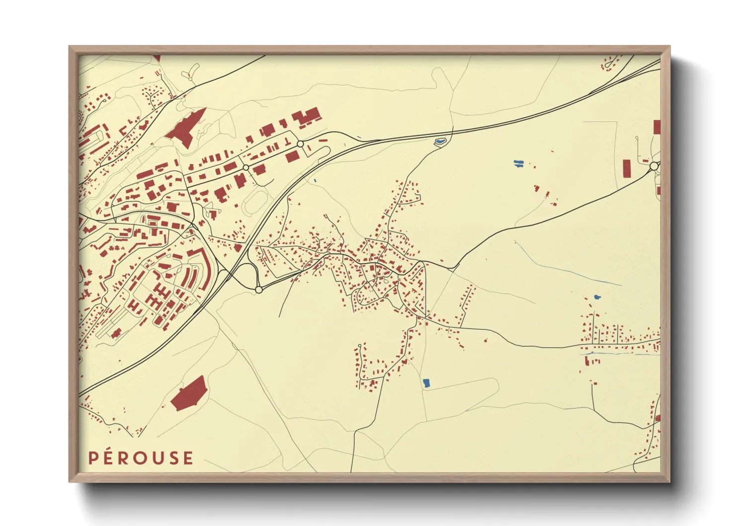 Une affiche de carte sur Pérouse
