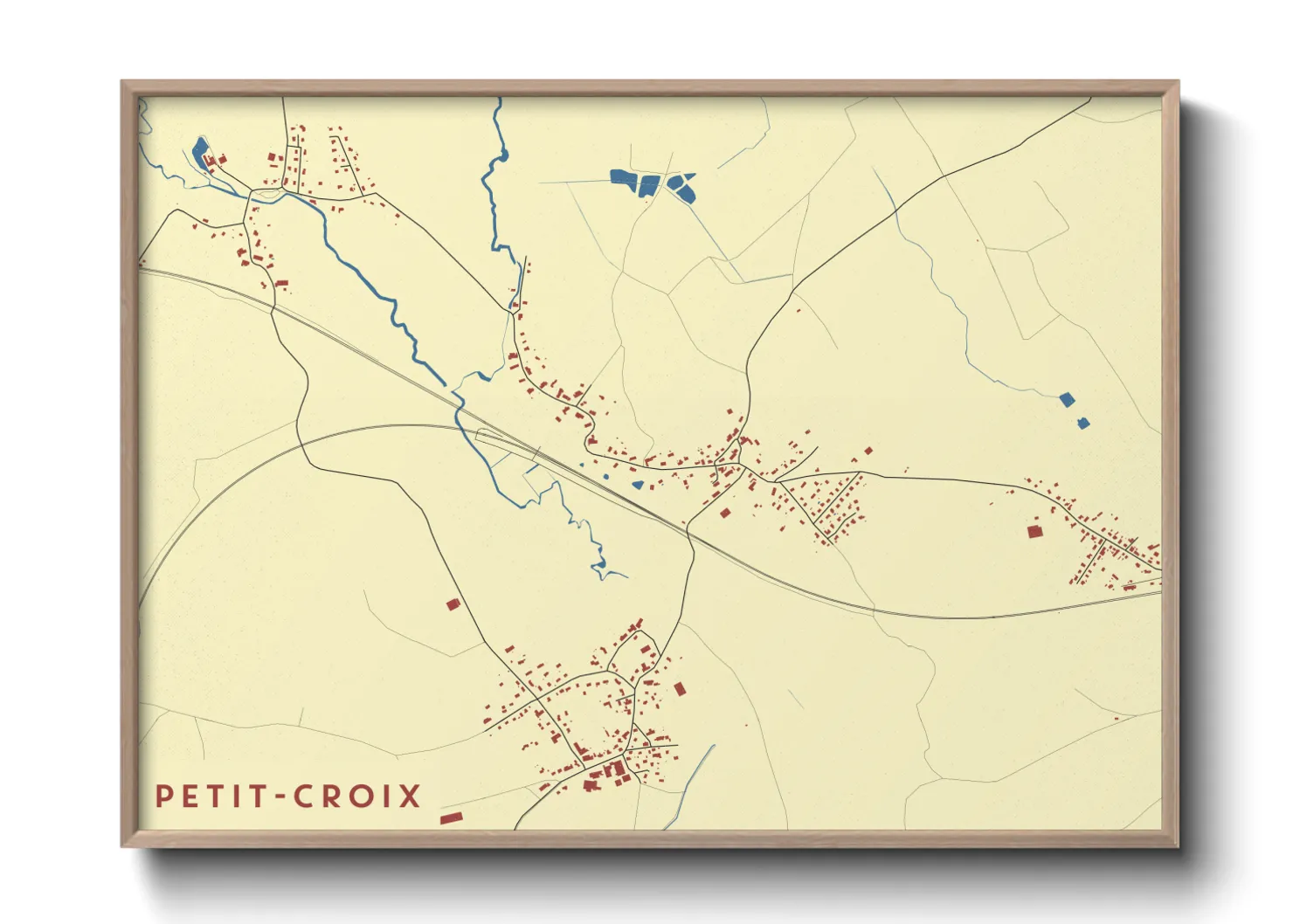 Une affiche de carte sur Petit-Croix