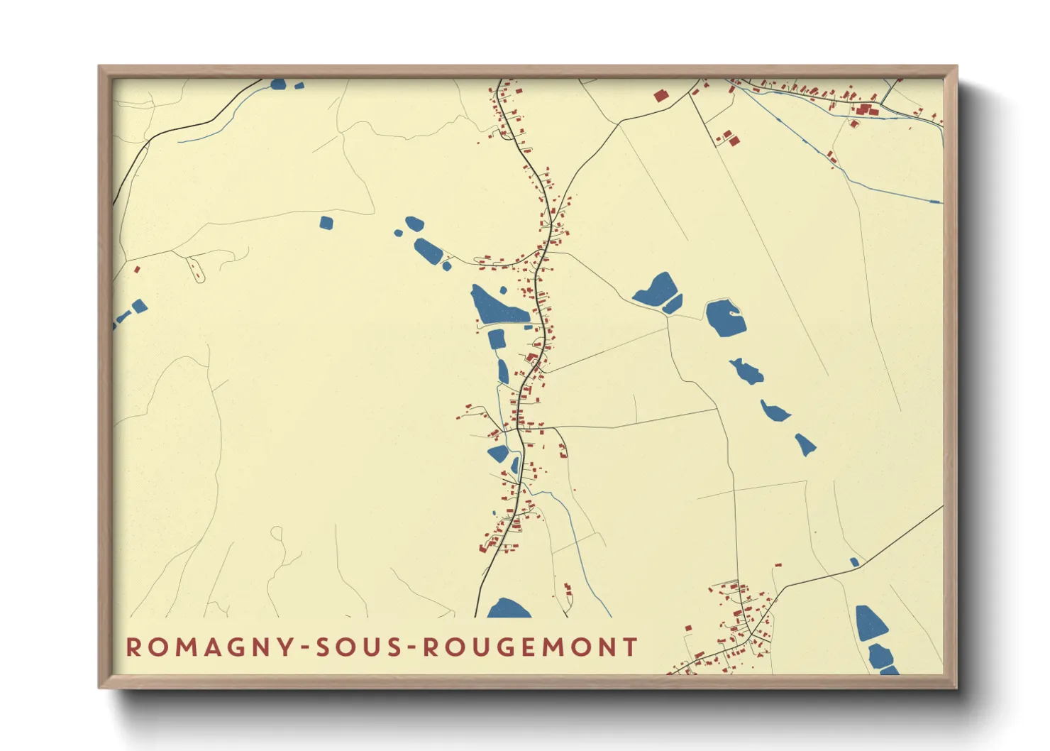 Une affiche de carte sur Romagny-sous-Rougemont