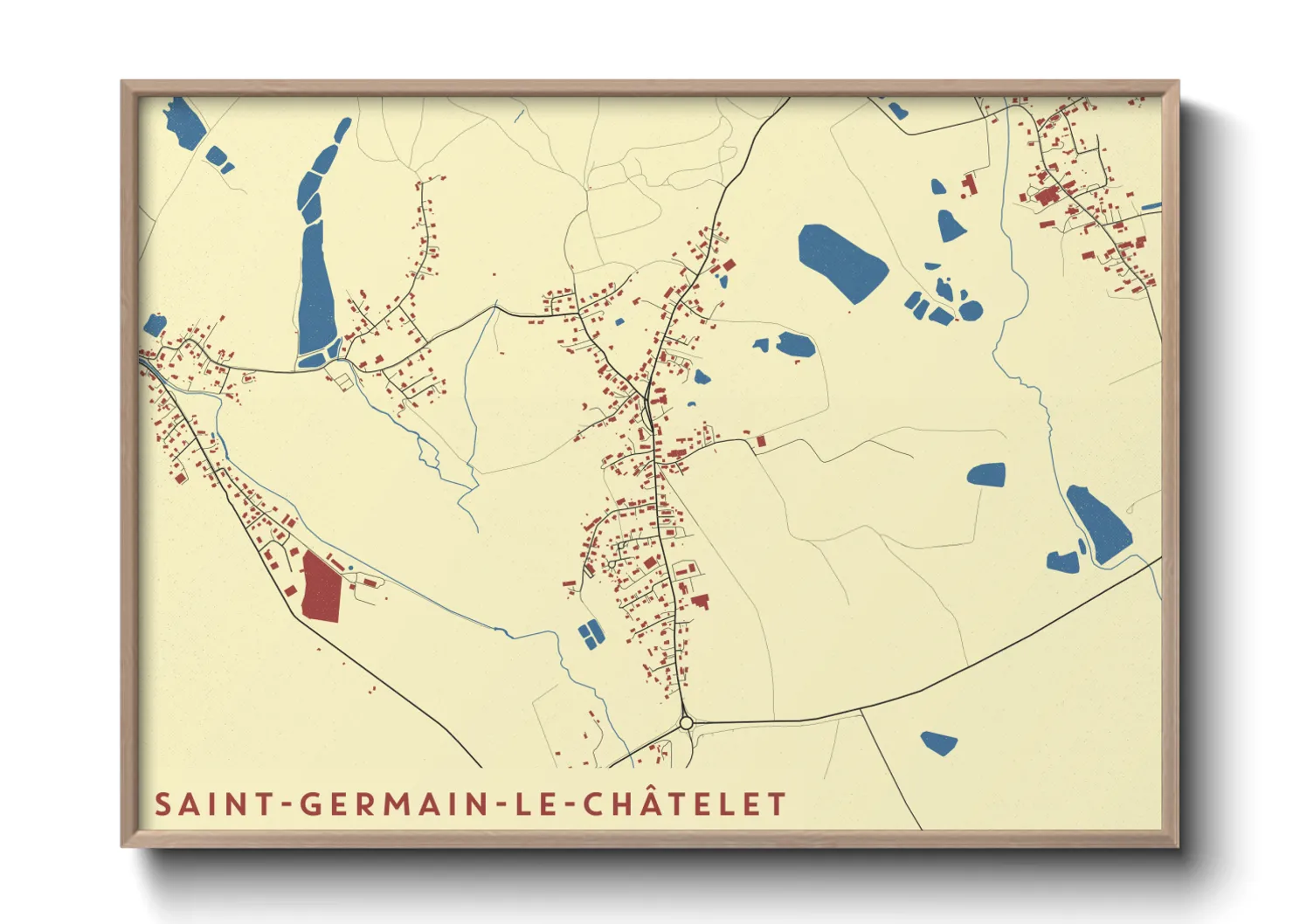 Une affiche de carte sur Saint-Germain-le-Châtelet