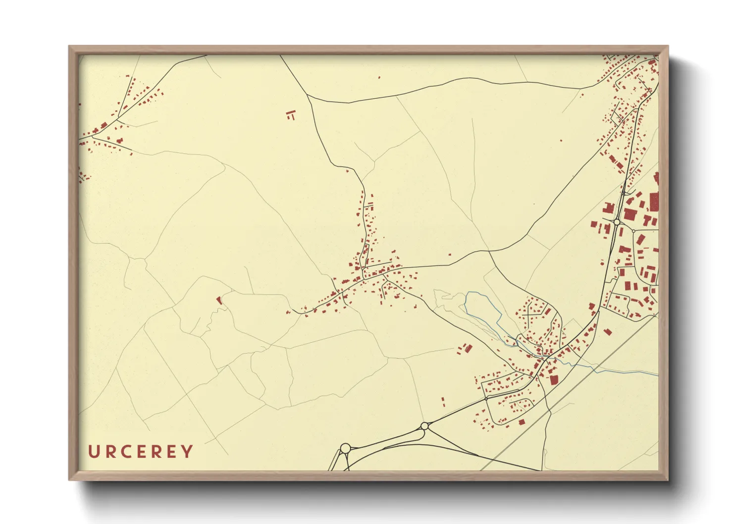 Une affiche de carte sur Urcerey