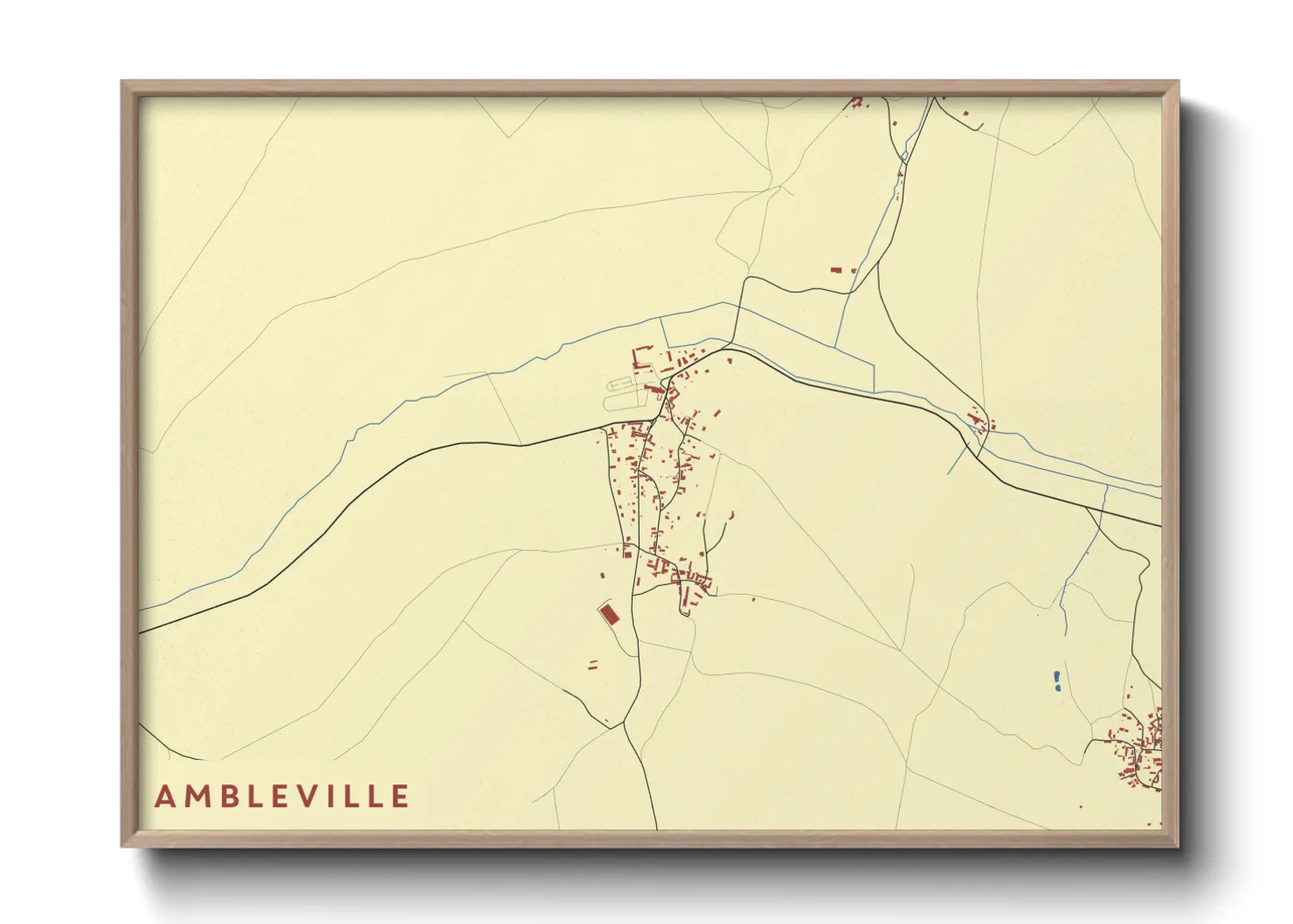 Une affiche de carte sur Ambleville